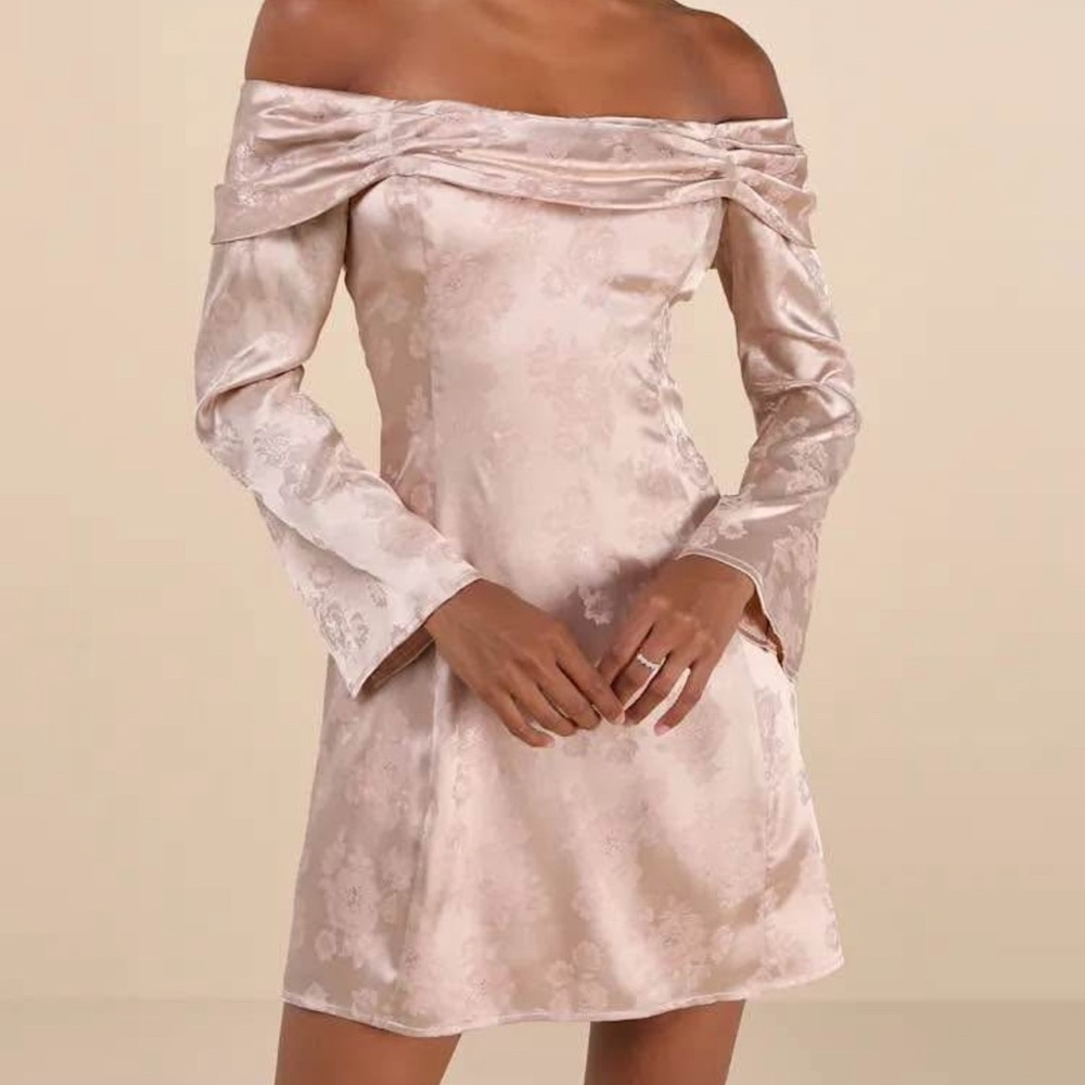 Elegant Off-Shoulder Dress- (XL fits like a Large)